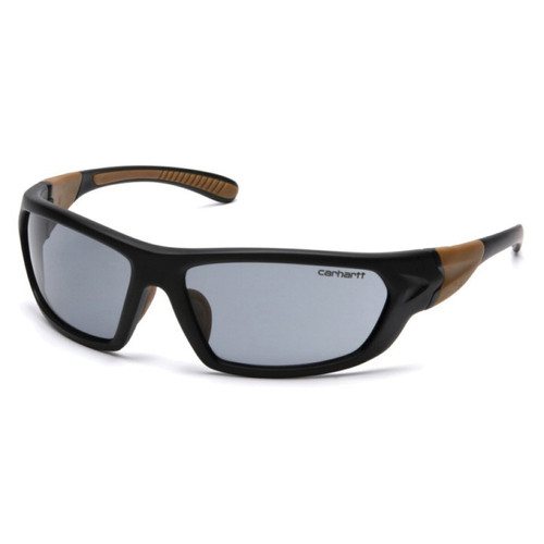 Carhartt® Carbondale® CHB220DT Scratch-Resistance Safety Glasses, Universal, Black/Tan Frame, Gray Anti-Fog Lens