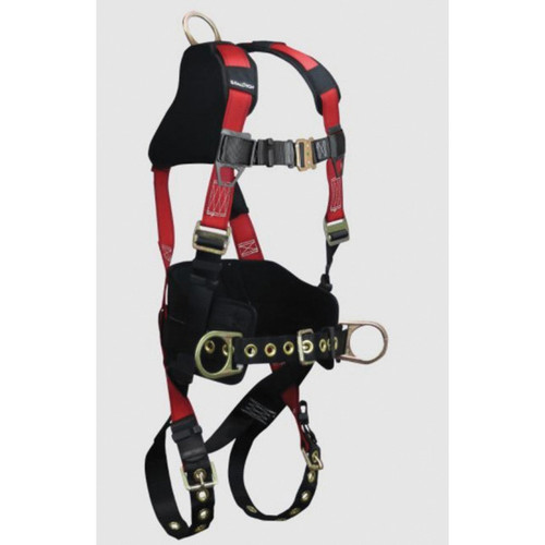 FallTech® Tradesman® Plus 3D 7078B Construction Belted Full Body Harness, 425 lb Load Capacity, L/XL