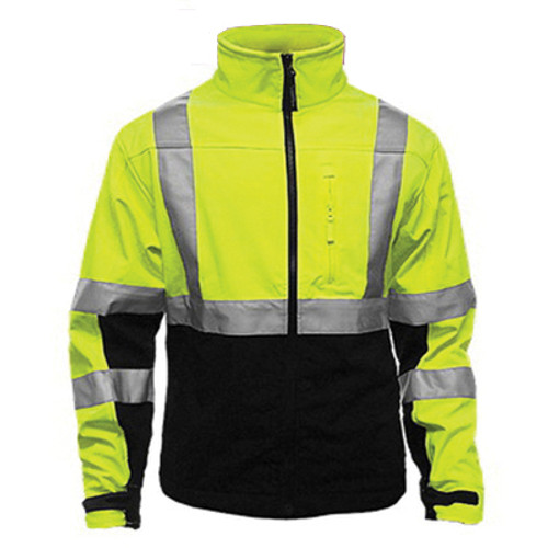 VEA® VEA-451-ST Waterproof High-Visibility Safety Jacket, L, Polyester, Fluorescent Lime/Black - RAF451-ST-LB-LG