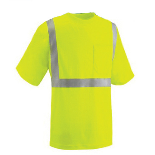 VEA® VEA-102-ST ANSI Class 2 High-Visibility Safety Shirt, M, Polyester, Lime - RAF102-ST-LM-MD