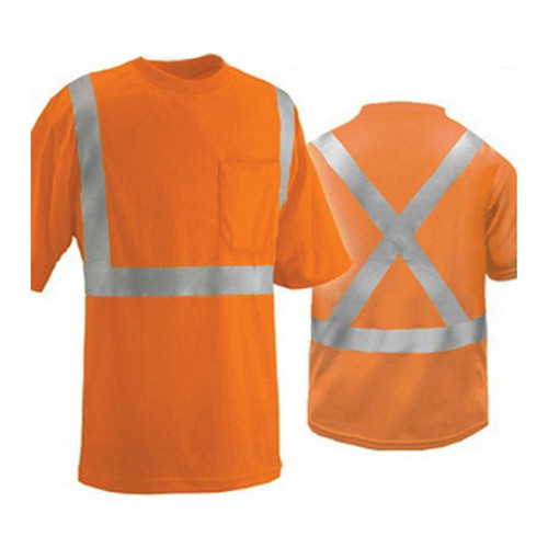 VEA® VEA-102-SX ANSI Class 2 High-Visibility Safety Shirt, L, Polyester, Orange - RAF102-SX-OR-LG