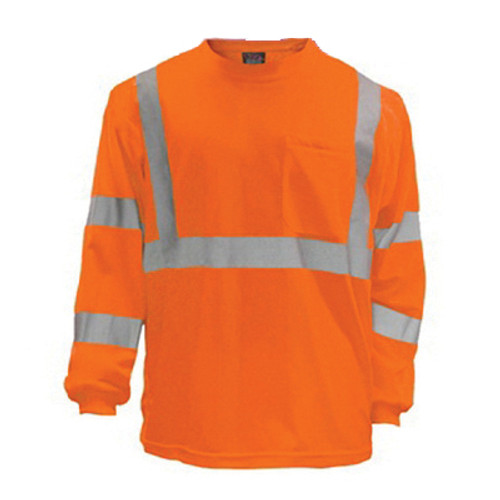 VEA® VEA-204-ST ANSI Class 3 High-Visibility Safety Shirt, L, Polyester, Orange - RAF204-ST-OR-LG