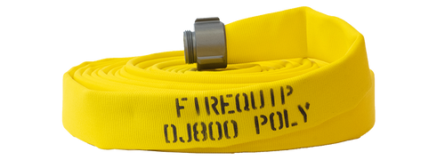 Firequip DJ30YB Double Jacket Hose, 50 ft L, 3 in, NST Thread, Polyester, Yellow - DJ30YB