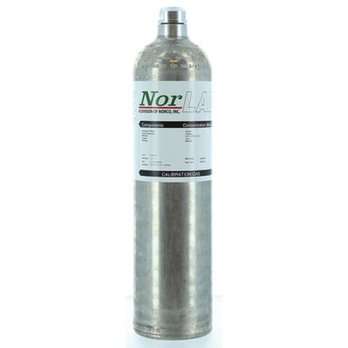 Norco 34-077-N-58A 4-Component Calibration Gas, 25 ppm Hydrogen Sulfide, 100 ppm Carbon Monoxide, 2.5% Methane (50% LEL), 17% Oxygen, Balance Nitrogen, 58 L