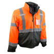 Three In One Deluxe Hi-vis Bomber Jacket Lime Black - 2X