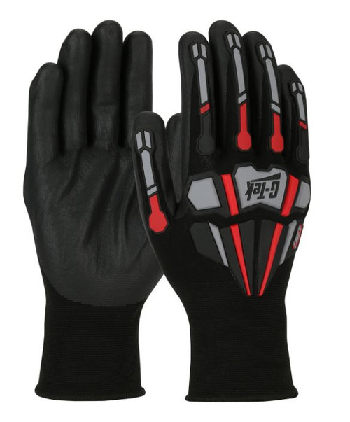 G-Tek® GP™ Seamless Knit Nylon Glove with Impact Protection and Nitrile Coated Foam Grip on Palm & Fingers Size Medium