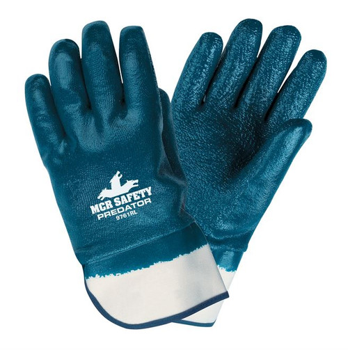 Predator® Series Fully Rough Nitrile Coated Work Gloves Safety Cuff and Jersey Lined Treated with ActiFresh® Size Small