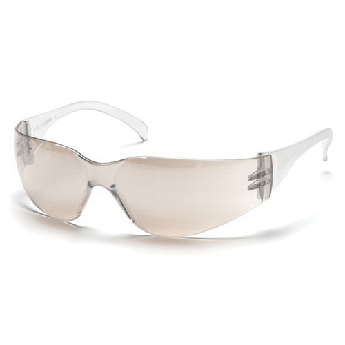 Pyramex® Intruder™ S4180S Scratch-Resistant Lightweight Safety Glasses, Universal, Clear Frame, Input/Output Mirror Lens