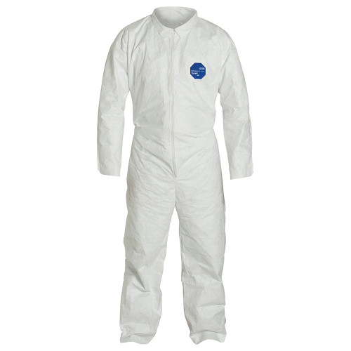 DuPont™ TY120S Collared Disposable Coverall, 3X, Tyvek® 400, White - TY120SWH3X002500