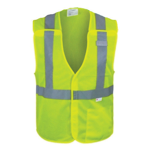 RAF RAF-582-ET ANSI Class 2 5-Point Breakaway Mesh Economy High-Visibility Safety Vest, S, 100% Polyester Mesh, Fluorescent Lime