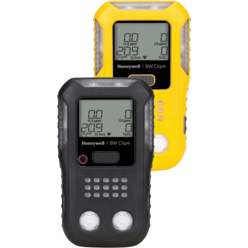 BW Technologies Clip4 Multi-Gas Detector, 0 to 100% Combustible Gas, 0 to 25% O2, 0 to 100 ppm H2S, 0 to 1000 ppm CO