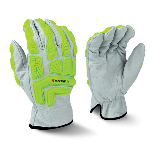 Radians® Kamori™ RWG50 Keystone Thumb Cut-Resistant Gloves, XL, Grain Goatskin Leather with TPR, White