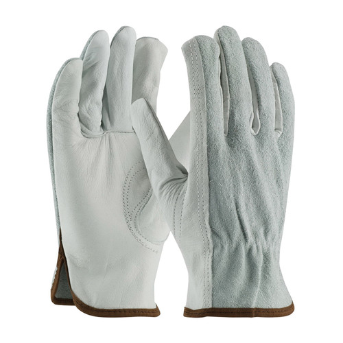 PIP® 68-162 General Purpose Driver's Gloves, XL, Grain Cowhide Leather, Keystone Thumb, Natural