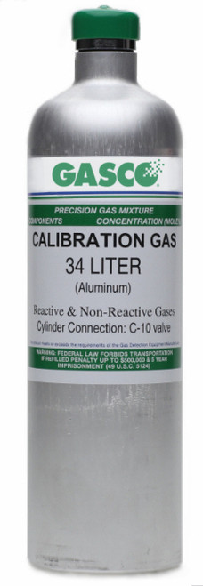 Gasco Liter Chlorine Calibration Gas, 10 PPM, Nitrogen