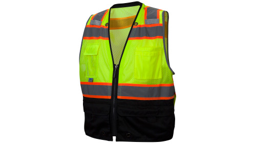 RVZ4410BM Safety Vest - Hi-Vis Lime - Size Medium