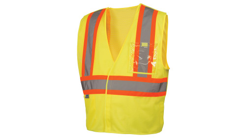 Safety Vest - Hi-Vis Lime with 5 Point Break - Size Medium