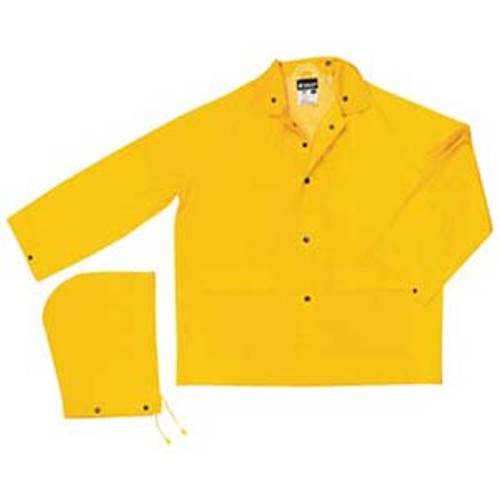 MCR Safety Classic 200J Waterproof Chemical-Resistant Rain Jacket, 2XL, Polyester/PVC, Yellow