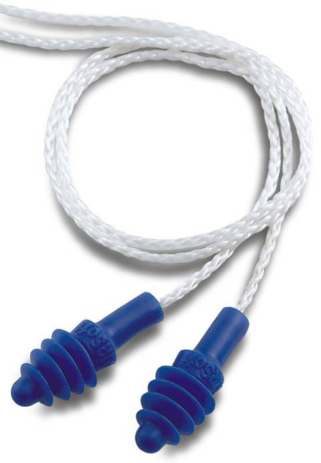 Howard Leight AirSoft® DPAS-30R Corded Reusable Earplugs, M, Blue Plug, Red Cord