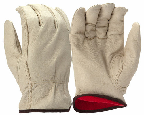 Pyramex GL4003K Winter Insulated Pigskin Leather Gloves w/ Keystone Thumb (12 Pair) - Large