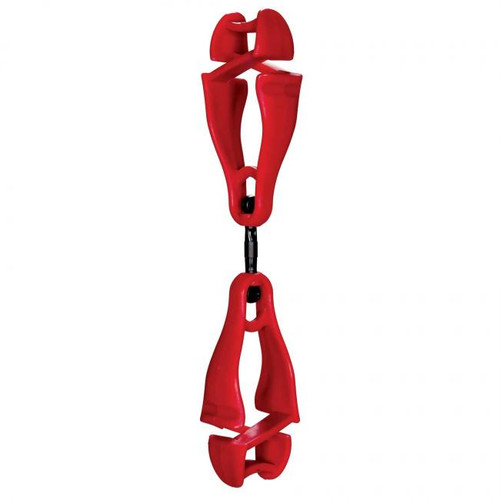 Squids 3420 Swiveling Glove Clip Holder - Dual Clips - Red