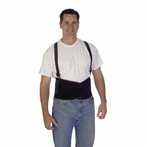 Liberty Glove 1908-L Plain Back Support With Suspenders, L, 35 to 44 in Fits Waist, Elastic, Black, Hook and Loop Closure