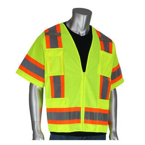 PIP ANSI Type R Class 3 Two-Tone Surveyor Vest 303-0500-LY/4X