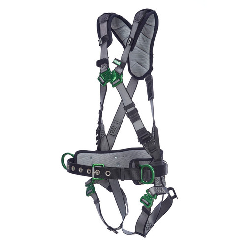 V-Fit Construction Harness, Standard, Back & Hip D-Rings, Quick-Connect Leg Straps, Shoulder Padding