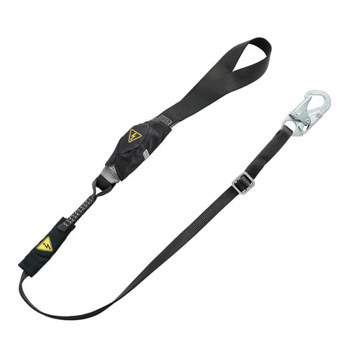 V-Series Utility Single-Leg Adjustable Energy Absorbing Lanyard, 6',36C Small Snaphooks, Ansi Z359.13-2013