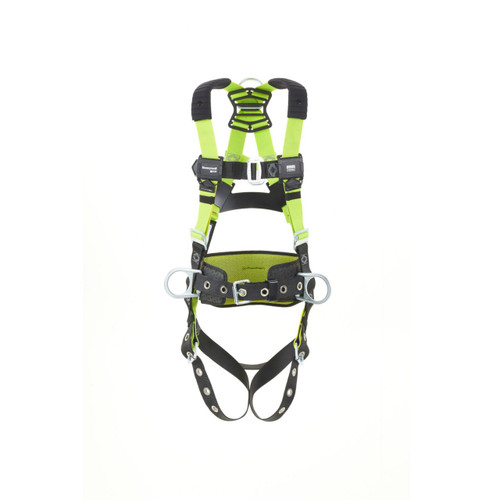 Miller H500 CS1 steel 1 pt harness w/tongue & chest mating buckles w/side D-rings w/shoulder pads size 2XL