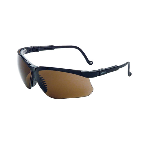 Uvex® Genesis S3201HS Safety Glasses, M, Black Frame, Espresso HydroShield® Anti-Fog Lens