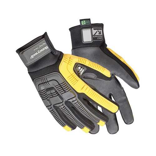 Honeywell Safety Rig Dog™ 42-322BO Mechanics Gloves, 2XL, Polyester, Black/Yellow