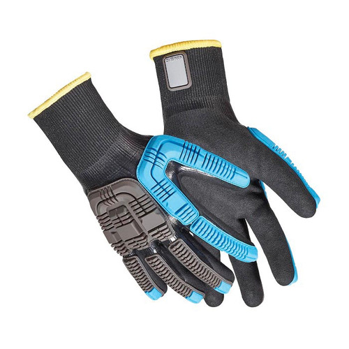 Honeywell Safety Rig Dog™ 44-4438BL Cold Protect Double Dipped Cut-Resistant Gloves, XL, HPPE, Black/Blue