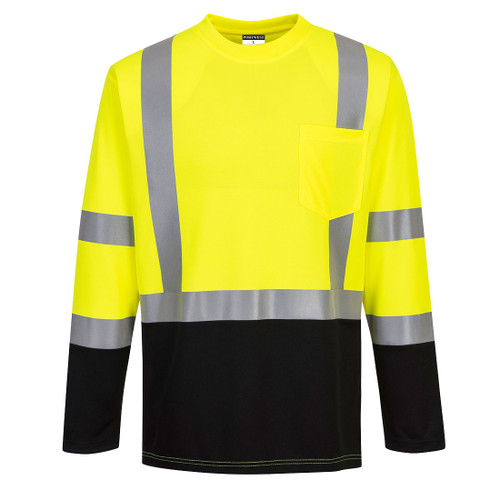 S398 - Laguna Long Sleeve T-Shirt, Yellow/Black - 2X