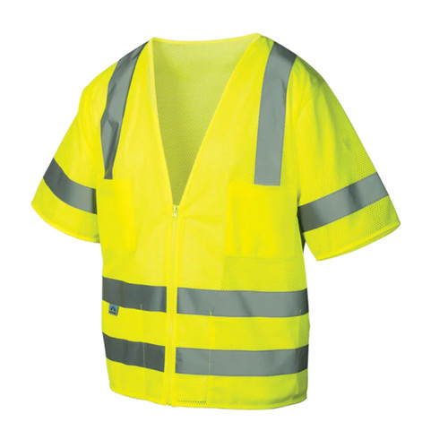 Pyramex Safety RVZ3110 Safety Vest - Hi-Vis Lime ANSI Type R Class 3 - 4X