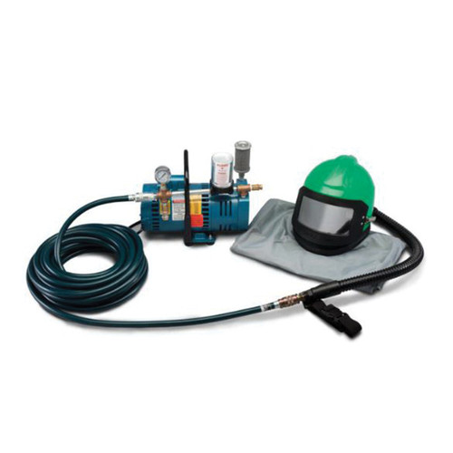 Allegro Nova 2000 9285-01 Low Pressure One Worker Blasting Helmet System, Vixon/Rectus, W/3/4 hp Pump, Nova Helmet, Breathing Tube, 50 ft Hose