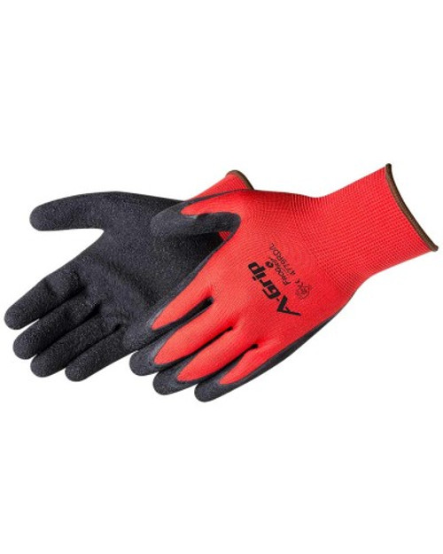 A-Grip® - Premium Textured Black Latex Palm Coated Seamless Glove - L