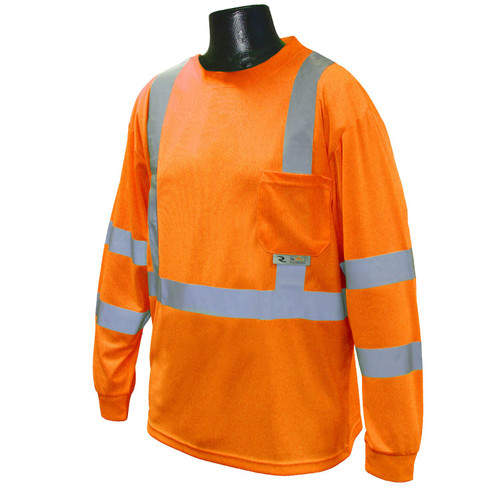 Radians ST21-3POS-5X Class 3 Long Sleeve Shirt W/Moisture Wicking Orange, XL