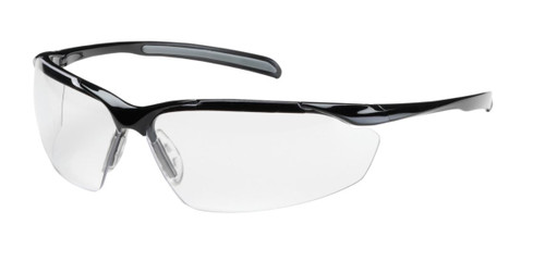 Commander™ Semi-Rimless Safety Glasses with Gloss Black Frame, Clear Lens and Anti-Scratch / Anti-Fog Coating