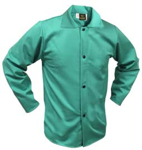 Tillman 4X 30" Green Westex FR-7A Cotton Flame Resistant Jacket With Snap Front Closure - S