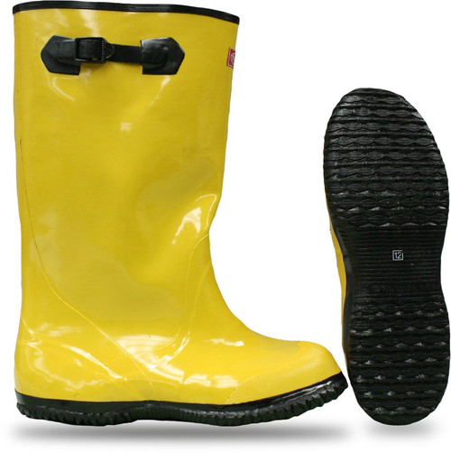 Boss 2KP448113 Over-The-Shoe Slush Rubber Knee Boots, 17", Size-13, Yellow