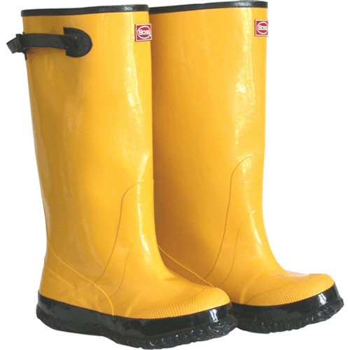 Boss 2KP448116 Over-The-Shoe Slush Rubber Knee Boots, 17", Size-16, Yellow