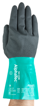 AlphaTec® 58-530B0 Pair Chemical-Resistant Gloves, 8, Nitrile, Gray - 58-530B080