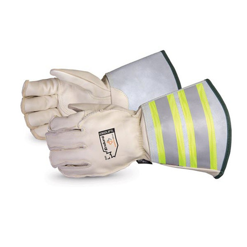 endura® 365DLX6 Heavyweight Deluxe Lineman Gloves, L, Grain Horsehide Leather, White - 365DLX6L