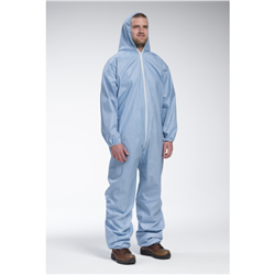 Posi-Wear® FR Flame-Resistant Hooded Coverall, 5X, Spunlace, Blue - 3106/5XL