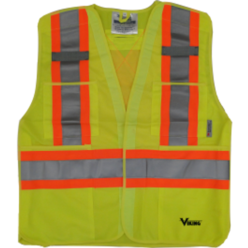 6135G Viking® 5pt. Tear Away Safety Vest - 2X/3X