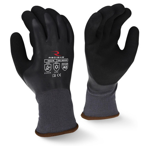 Radians RWG28 Cut Level A2 Waterproof Dipped Winter Gripper Gloves - XXL