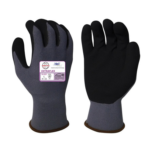 Armor Guys Extraflex 04-001 General-Purpose Work Gloves, M, Nitrile Form, Gray/Black