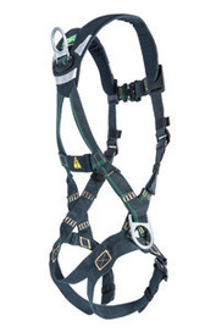 MSA X-Large EVOTECH® Arc Flash Full-Body Harness With Back And Hip Steel D-Rings, Qwik-Fit Leg Straps And Shoulder Padding