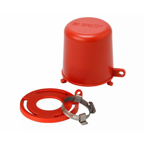 Plug Valve Lockouts 4.5 in H x 4 in Dia, Red Polypropylene