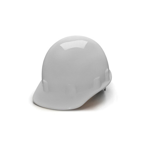 Pyramex® SL HPS14110 4-Point Ratchet Suspension Cap Style Sleek Shell Hard Hat, Polyethylene, White